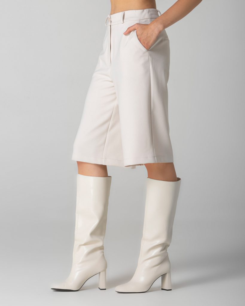 Cream long bermuda