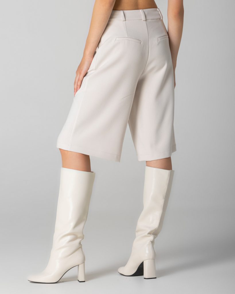 Cream long bermuda