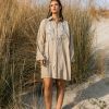Embroidered shirt dress