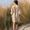 Embroidered shirt dress