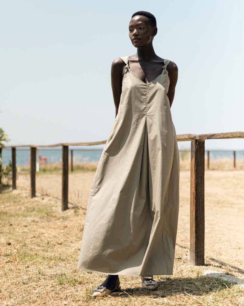 Popline dress khaki