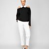 Off-shoulder top with collar kokefashionshop Off-shoulder top with collar