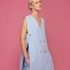 Baby blue striped gilet kokefashionshop Baby blue striped gilet