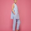 Baby blue striped gilet kokefashionshop Baby blue striped gilet